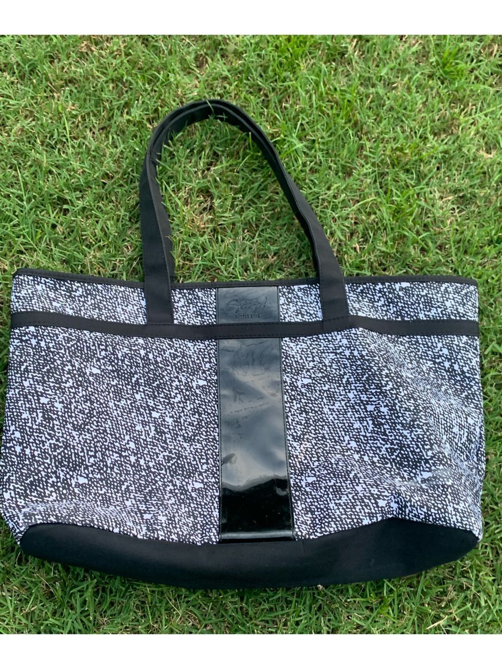 Vintage Spiegel Black & White Patterned Tote Bag